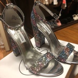 Sparkles Steve Madden block heels